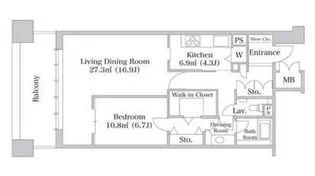 Daiwaリバーゲートレジデンス 南ウイング【7階】の間取り