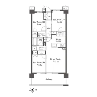 ザ・ケンジントン・レジデンス横濱片倉【4階】の間取り