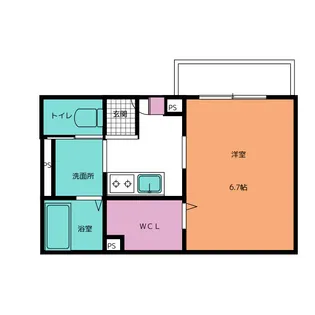 アール柚木【3階】の間取り