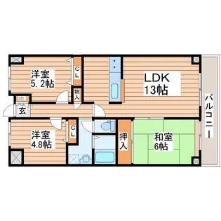 スカイコート上杉【4階】の間取り