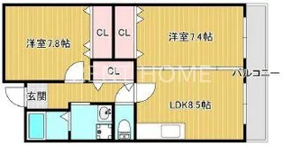 COZY COURT喜連【1階】の間取り