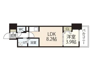 メイクス京橋川【6階】の間取り