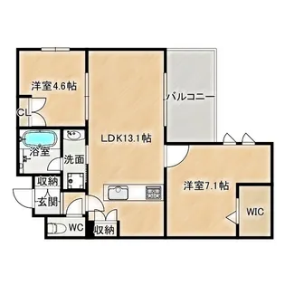 内代レジデンスノース【1階】の間取り