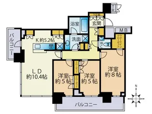 ザ・パークハウス晴海タワーズ ティアロレジデンス【36階】の間取り