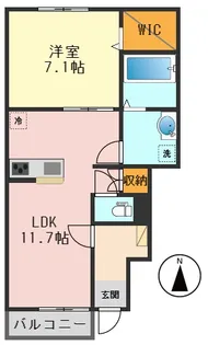 フローレンスレジデンス【1階】の間取り