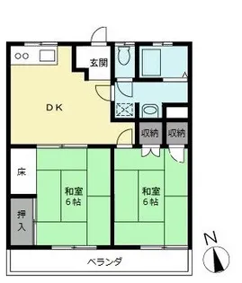 フラワーマンション【2階】の間取り