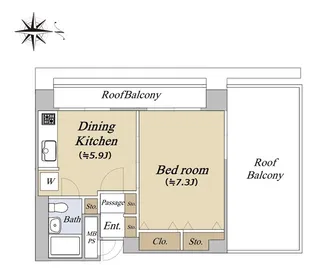ライオンズマンション六本木第三【4階】の間取り