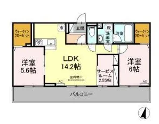 LECHE鳥追【3階】の間取り