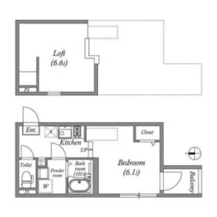 ハーモニーテラスフォース椥辻【2階】の間取り