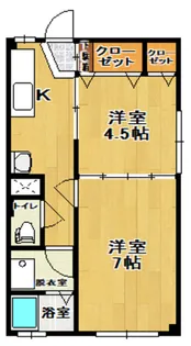 コスモハイツ【1階】の間取り