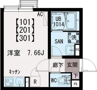 イクシオ町屋II【3階】の間取り