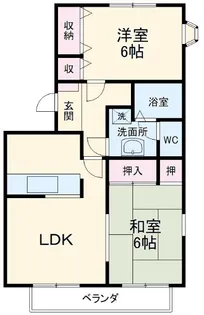 サンハイツ北方A棟【2階】の間取り