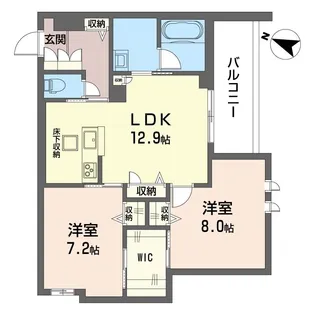 ラ グリシーヌIII【1階】の間取り