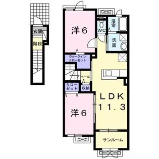 フル-ル ドゥ スリジェ【2階】の間取り