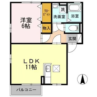 エレガンスシンワB【1階】の間取り