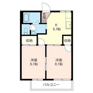 田園マンション弦巻A【2階】の間取り