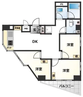 グランフォークスI鷹翔【5階】の間取り