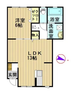 Kクレスト新寺町【1階】の間取り