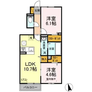 カスターニャ II棟【1階】の間取り