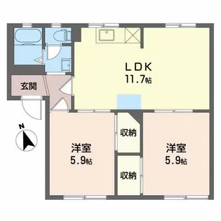 フレグランススギヤマ A【1階】の間取り