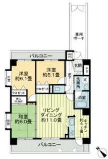 ライオンズマンション比治山公園【5階】の間取り