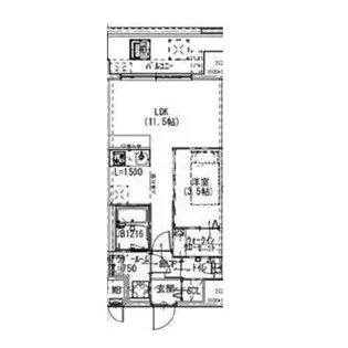 Alivis浪速東SoL TERRACE【7階】の間取り