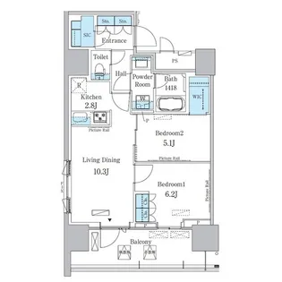 HARUMI FLAG PORT VILLAGE D棟【11階】の間取り