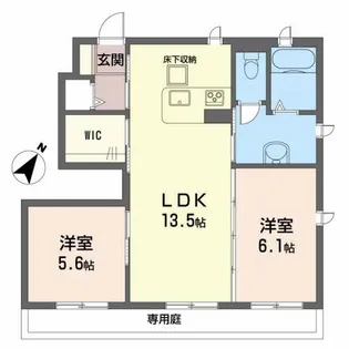 シャーメゾン・クレセオ D棟【1階】の間取り