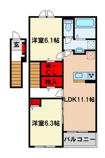ヴィア ラッテアV【2階】の間取り
