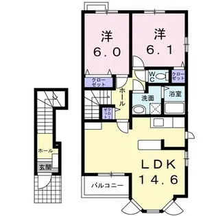 アザレア六番館【2階】の間取り