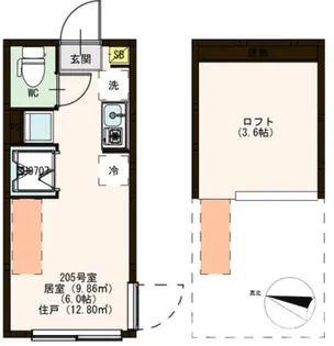 A-レジデンス井荻【2階】の間取り