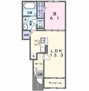 ノイエ ハイマート【1階】の間取り