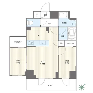 プライムネクサス雑色 Alba Court【1階】の間取り