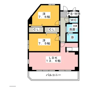 ルーブル M・K【2階】の間取り