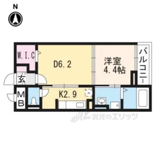 アクラス三山木【2階】の間取り