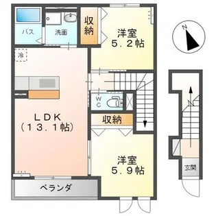 オーク・ヴィレッヂ【2階】の間取り