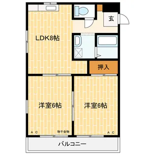 マウントパルスB【2階】の間取り