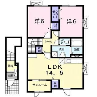 イタニティーII【2階】の間取り