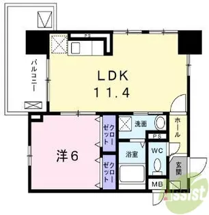 プランドールコート神戸【5階】の間取り