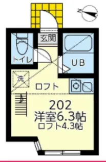 ユナイト三ッ沢ベルガモ【2階】の間取り