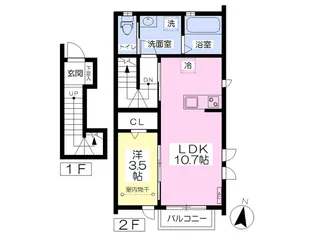 ガーデンスクエアI【2階】の間取り