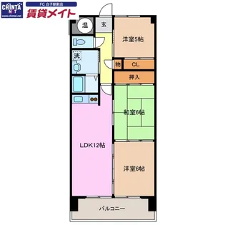 ボヌール【9階】の間取り