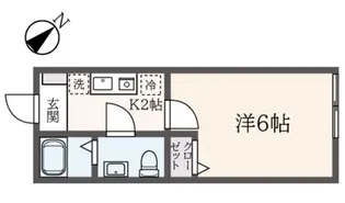 ベイフラット蒔田【1階】の間取り