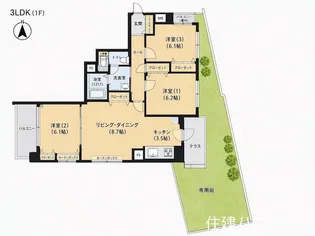 クレストフォルム代々木上原【1階】の間取り