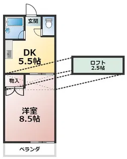 ハイツ・ホールイン2【2階】の間取り
