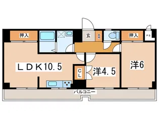 ア-バンスプラザイシワタ5【5階】の間取り