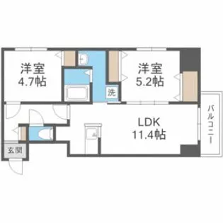 ブランシャールALAIN北18条【7階】の間取り