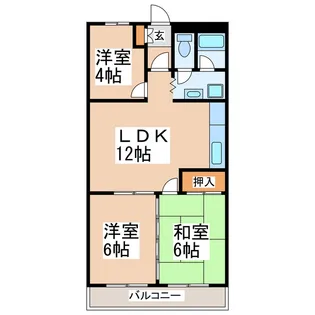 プリベール武蔵【1階】の間取り