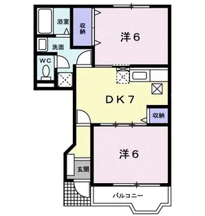 アメニティタウンアサヒA棟【1階】の間取り