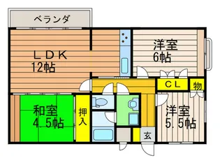 スクエア美濃山A【3階】の間取り
